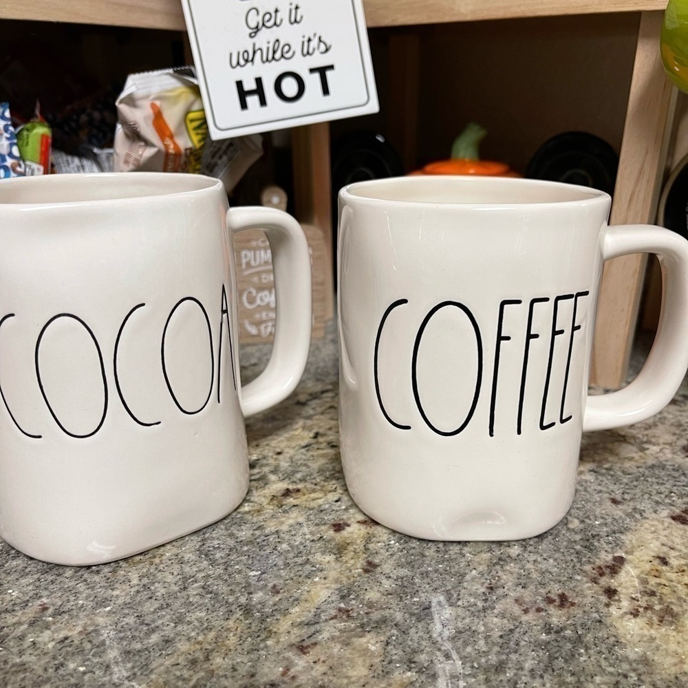 Rae dunn cocoa and coffee cup